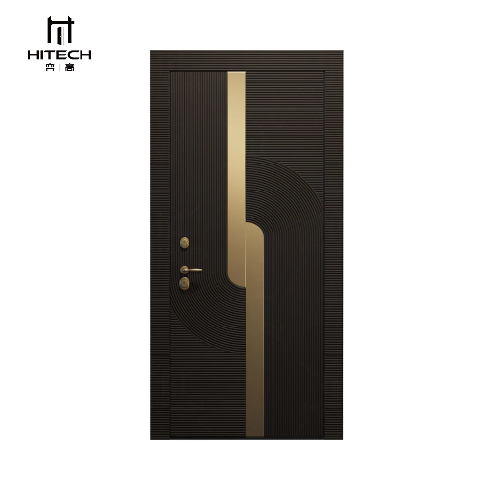 Hitech manufacturer custom impact door modern villa security exterior door modern black exterior door