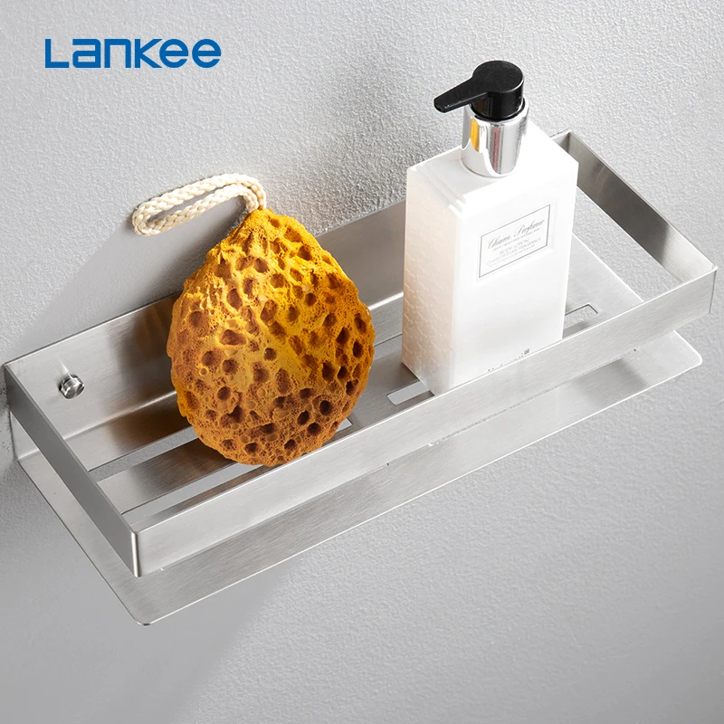 Stainless Steel Bracket Bathroom Storage Rack Wall Mounted Metal Shower Caddy Corner Shelves Hanging Basket