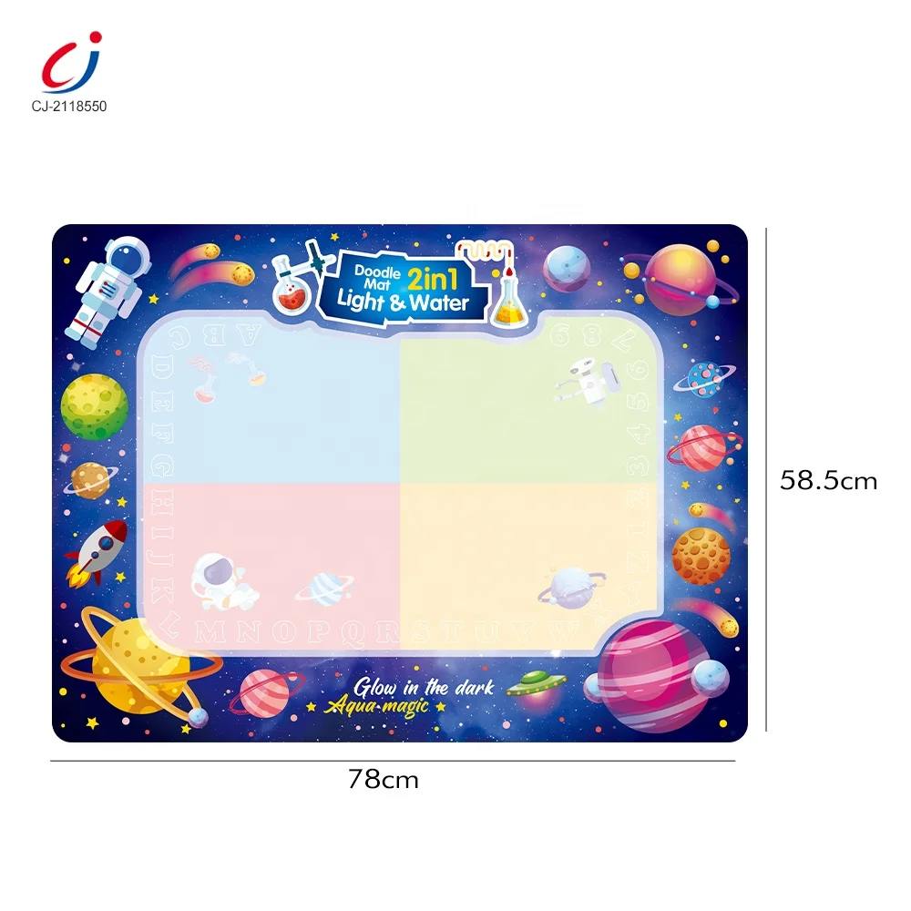 Chengji Educational Toy Kids Large Glow in the Dark Water Doodle Magic Mat Painting Aqua Magic Water Drawing Mat for Kids