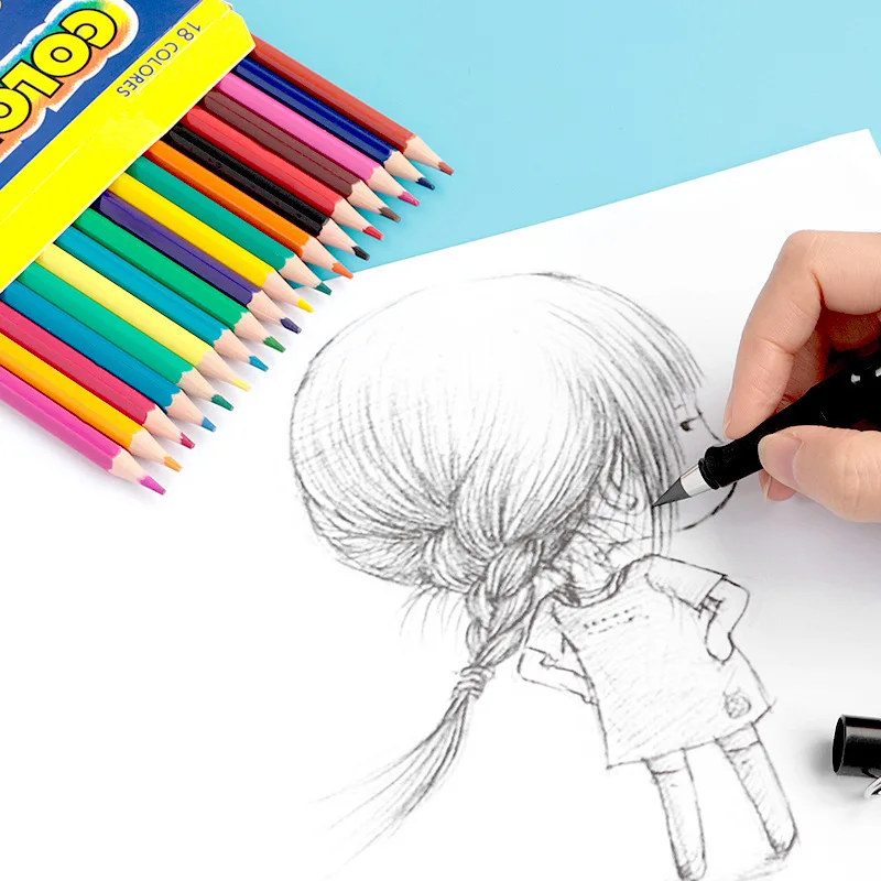 X1115 Artist School Students Supply 12 18 24 36 Wood Color Pencils Set Stationary Kids Boxes Of Colored Pencil