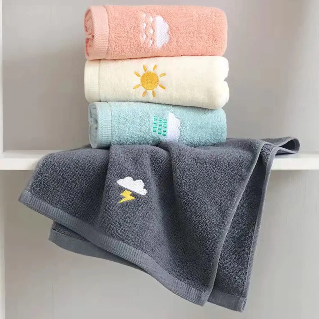 Wholesale multi color Lovely style cotton  pure 25*50cm bath hand face hotel towels