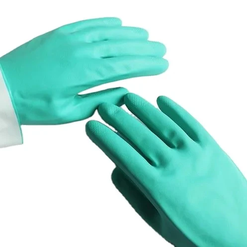 Competitive Price Long Green Rubber Latex Nitrile Gloves Household Kitchen Cleaning and Garden Use Dish Washing Gloves