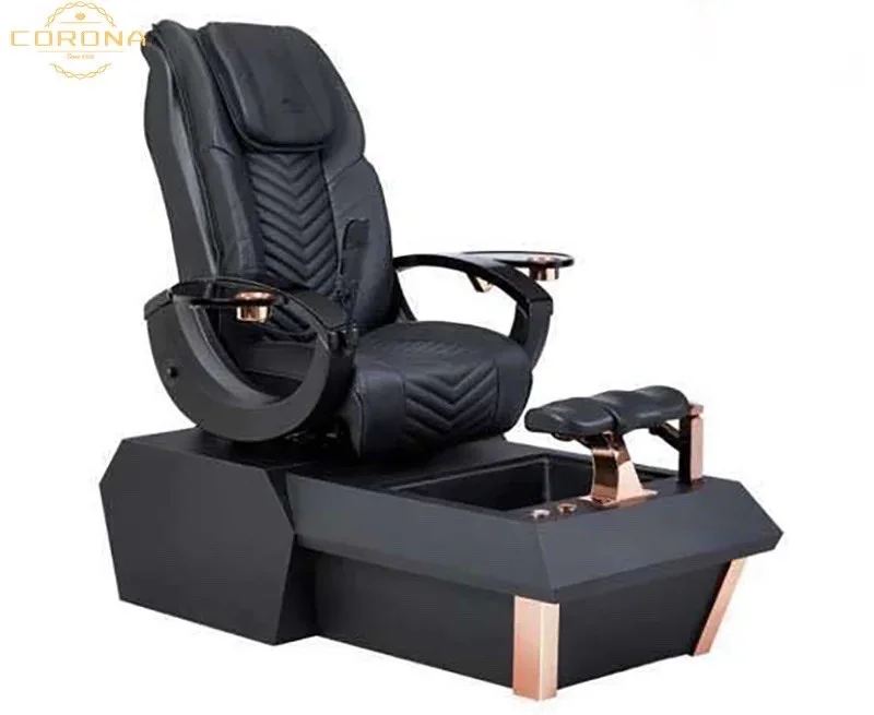 New Manicure Furniture Glass Fiber Reinforced Plastic Base Pedicure Chair with Surf Massage Colored Light Disinfection Chair