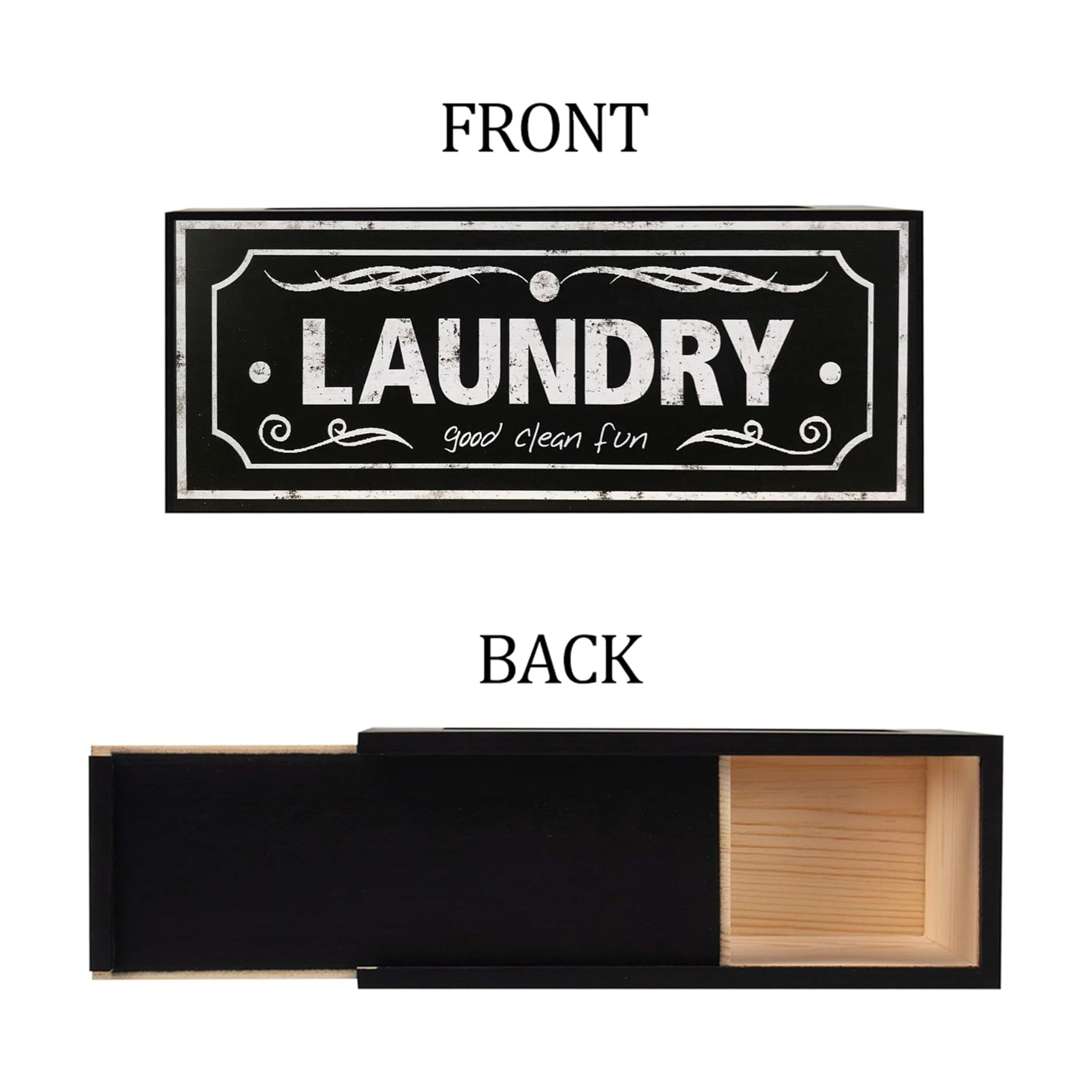 Laundry Room Organizer Softener Dispenser Dryer Sheet Holder Storage Box Rustic Decor Solid Pine Wood Eco-friendly Natural Gift