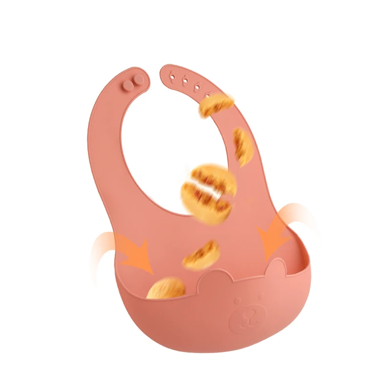 Food Grade Silicone Bib Toddler Selling Reasonable Price Silicone Bib With Snap Newborn Bib