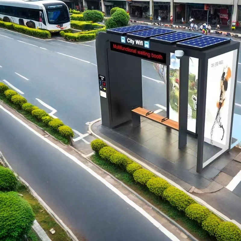led light pole landscape light pole bus stop smart