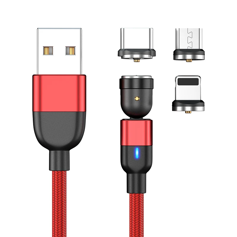 Нейлоновый 3 в 1 Магнитный Тип C 8Pin Micro Usb 5A оптовая продажа, прямоугольный адаптер для быстрой зарядки телефона, зарядный Usb-кабель