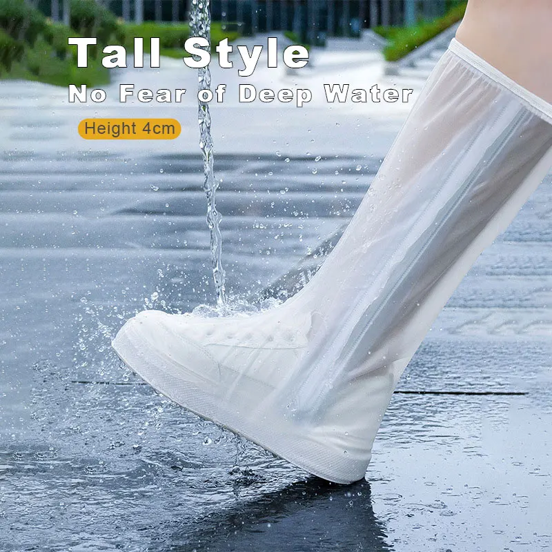 Wholesale High Tube Rainproof Shoe Covers PVC Thickened Anti-slip Cycling Outdoor Protective Rain Waterproof Shoe Boots Covers