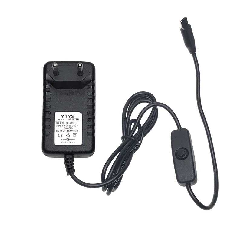 
5V 3A Raspberry Pi 4 Type-C Power Supply With ON/OFF Switch Charger for Raspberry Pi 4 Model B 