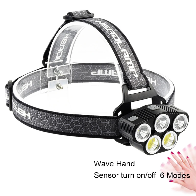 Waterproof mini sensor USB Rechargeable mack head lamp high power lightweight head led light hunting headlights