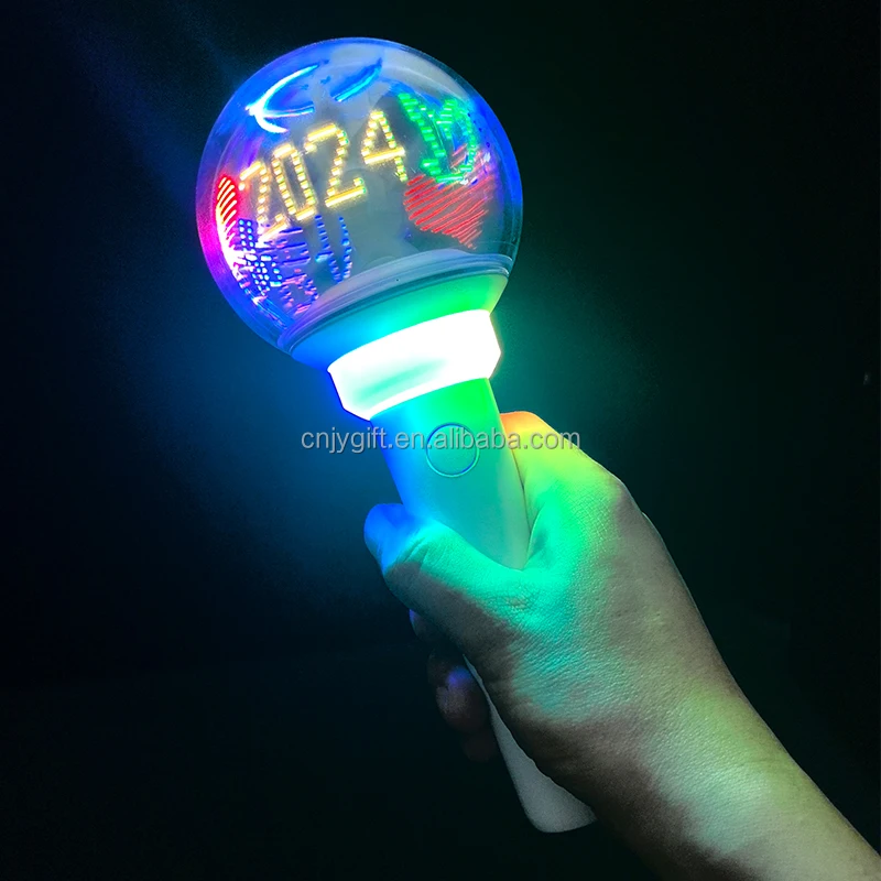 Flashing POV Projection Imaging Wireless Remote Control Hand Light Stick 15 Color Ball Rechargeable Party Ball Game Support Lamp