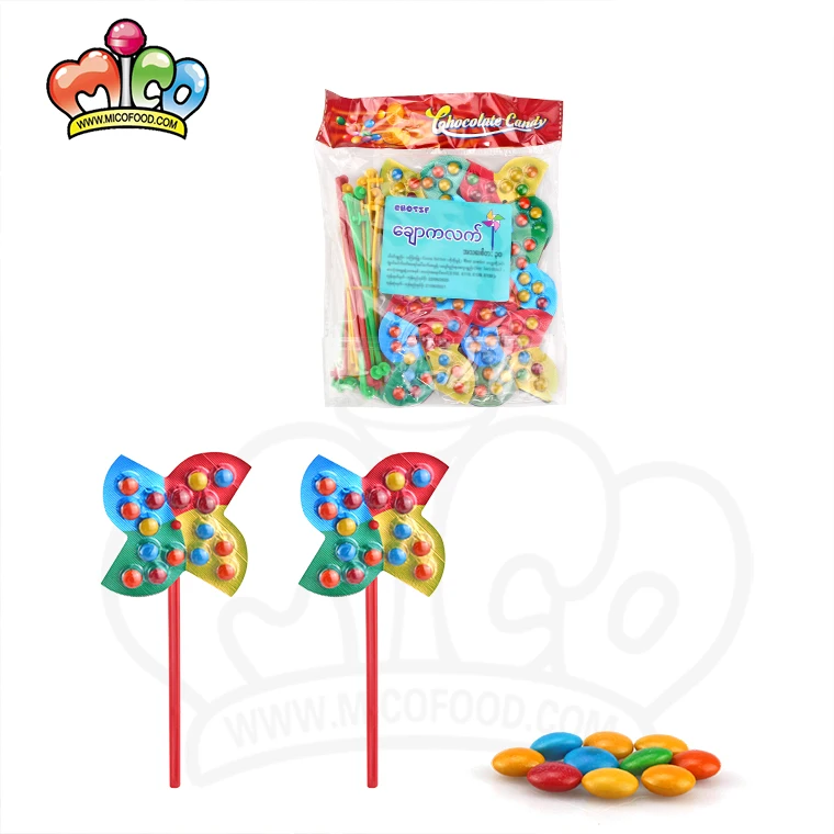 Mini Sweet Choco cartoon windmill crispy coated chocolate bean candy
