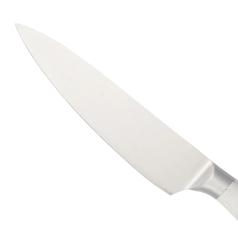 Hot selling 8pcs knife set in hollow handle with white marble coating handle and acrylic holder