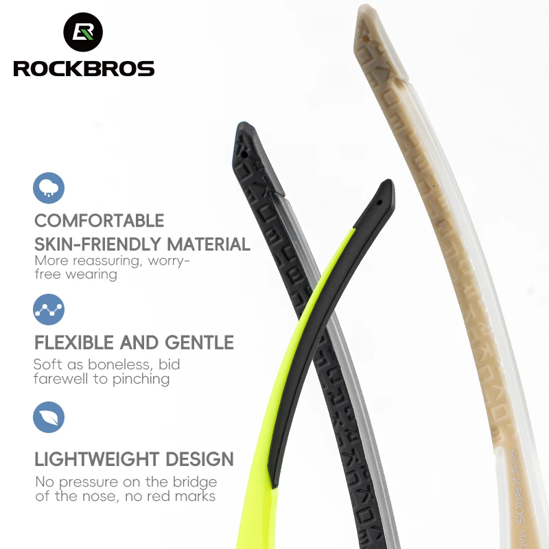 ROCKBROS UV400 Cycling Sunglasses photochromic HD lens Eyewear Custom Logo Unisex Rimless Sports Mountain Bicycle Sunglasses