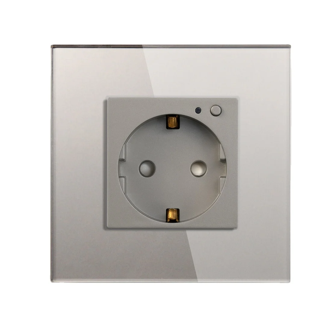 WiFi Smart Plug EU Wall Socket Power Monitor Timing Function Smart Life Tuya App Remote Control Glass Panel Blue Backlight