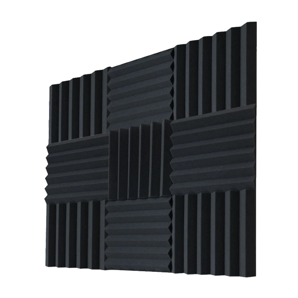 Foam Factory Custom Pyramid Wedge Shaped Black Soundproof Acoustic Foam Acoustic Panel