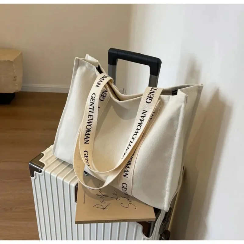 Private Label Printing New Black White Plain Canvas Tote Bag With Zipper Plain Canvas Tote Sling Cotton 12Oz Tote Heavy Duty Bag