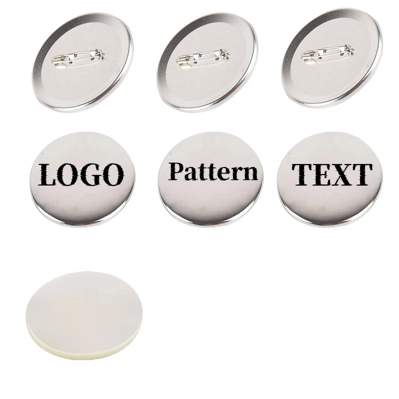 Factory Wholesale Round Tinplate Badge Buttons Custom Printed Logo Blank Metal Badge Pins Button Brooch Badge For Promotion
