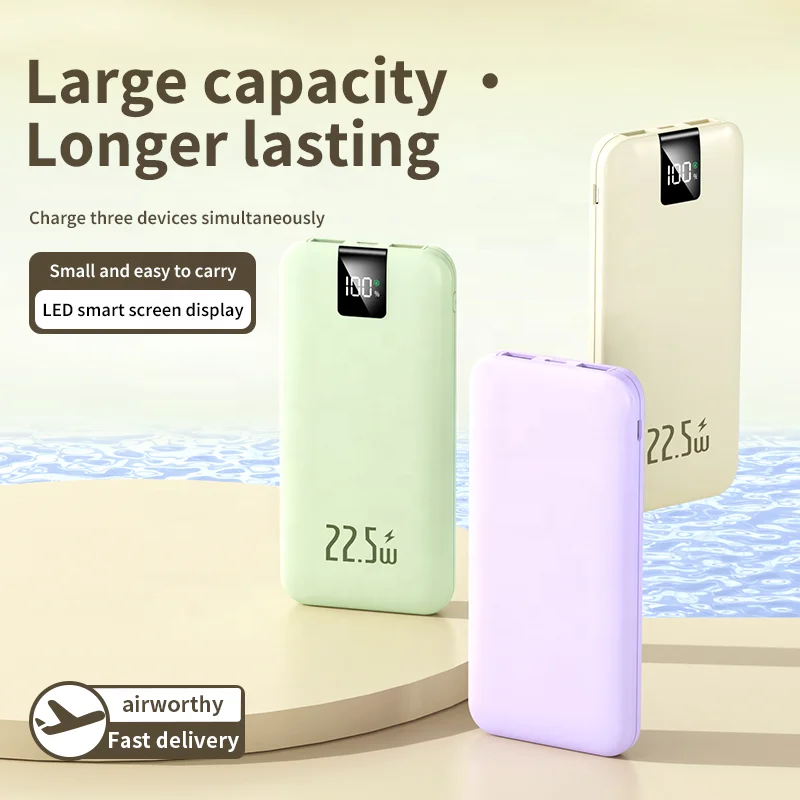 OEM logo 22.5wPD fast charging power bank for iphone 10000mah portable power banks new product ideas 2024 electronics power bank