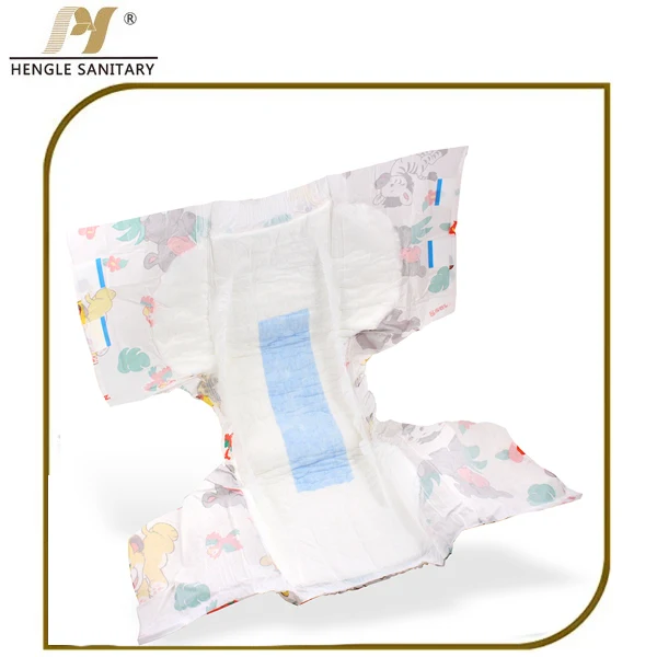 Wholesale disposable high water absorbent animal cartoon printed PE film cheap adult diapers provide free samples for hospitals