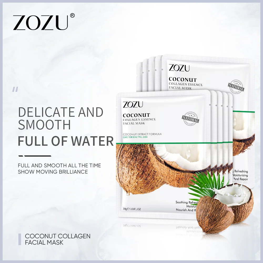 Wholesale Fruit Skin Care Moisturizing Collagen Whitening Coconut Papaya Avocado Red pomegranate VC Sheet Facial Mask Korean