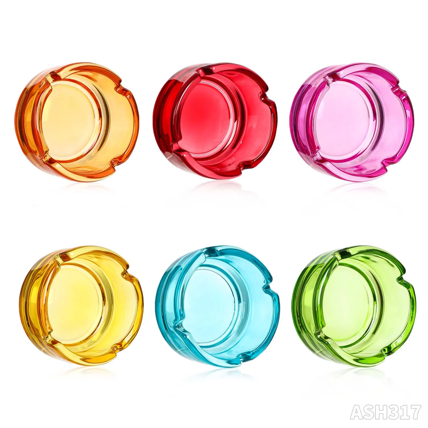 Wholesale Of New Ashtrays Colorful Glass Ashtrays Home Decoration Ashtrays 76mm Support For Customized Cigarettes