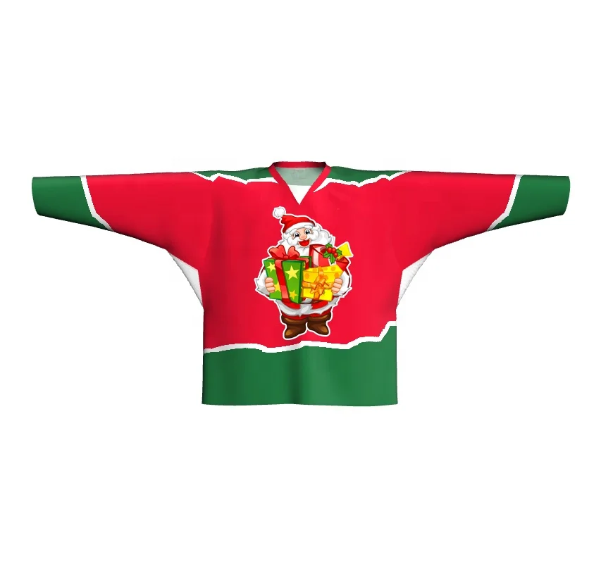 Custom Christmas hockey jersey sublimated / hockey league jerseys
