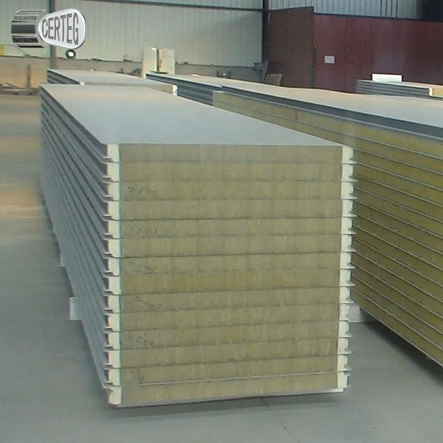 
High quality Chinese rockwool panel sandwich price m2 for roof and wall 