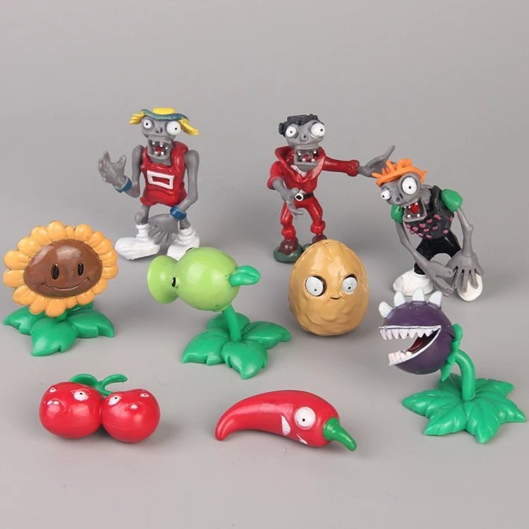 Plants vs. Zombies Action Figure 9pcs/set zombies Figurine doll PVZ anime figure pvc toy for gift