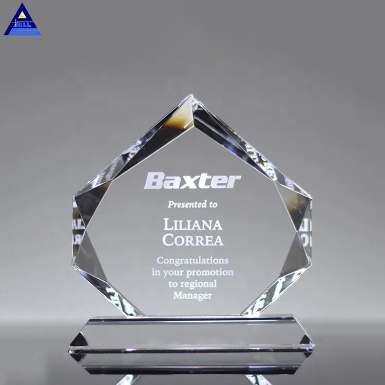 Wholesale Unique Clear Crystal Glass Award Trophy Crystal Plaque