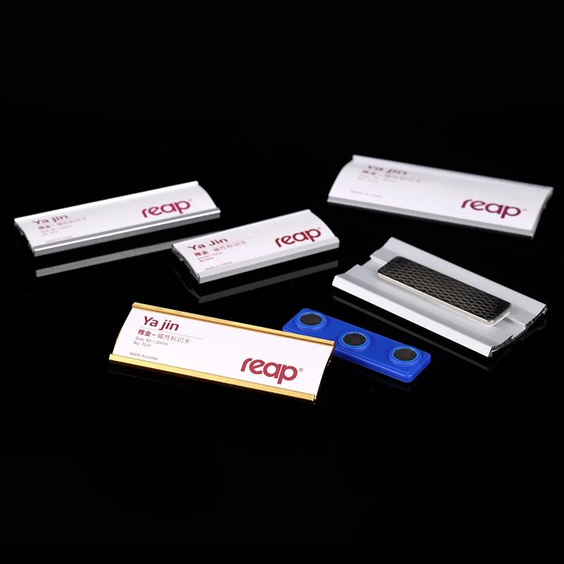 Name Badge Custom Metal 50 Plastic Customized Logo Rectangle Printed Reusable Name Tag Badge Plastic Holder Cheap Pin on Badges