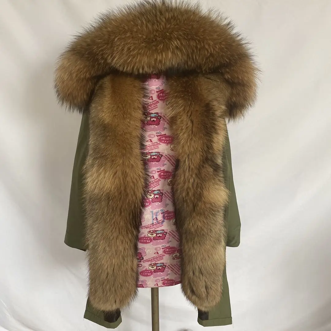 Womens Hooded Real Fur Lined Warm Coats Parkas Anoraks Outwear Winter Long Jackets