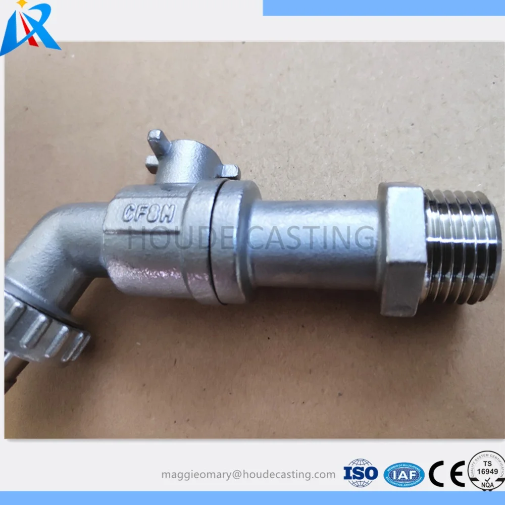 
manufacturer provided PED CE approved with test cert. acc. to EN 12266`stainless steel bibcock ball valve for plumbing 