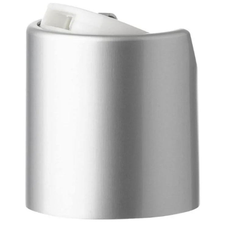 2 Ounce Cosmo Round Bottles, PET Plastic Empty Refillable BPA-Free, with Matte Silver Press Down Disc Caps