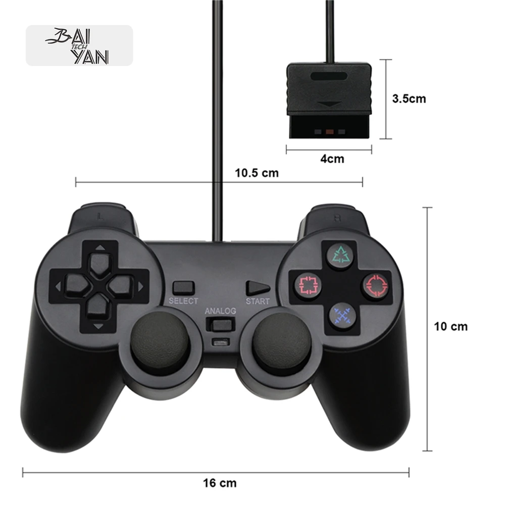 Горячая продает ps2 2 4 г проводной геймпад для джойстик конвертер USB игровая консоль mando тонкий двойной вибрации