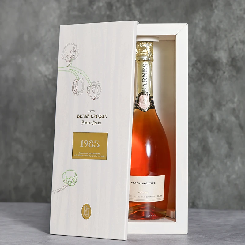 Custom High-End Solid Wood Wine Box Sliding Open Cover Design Wine Packaging Single Bottle Wooden Wine Box For Gift