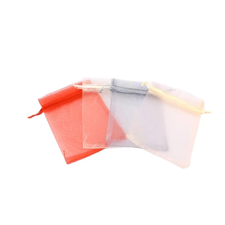 Hot Sale Small Candy Custom Jewelry drawstring organza gift bag Gauze bag