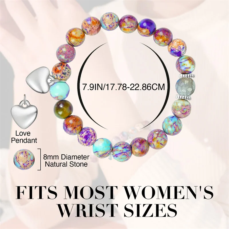 2024 Trendy Natural Stone Bracelet Teacher Appreciation Bracelet Mom Gifts Mothers Day Crystal Moonstone Bracelets For Women