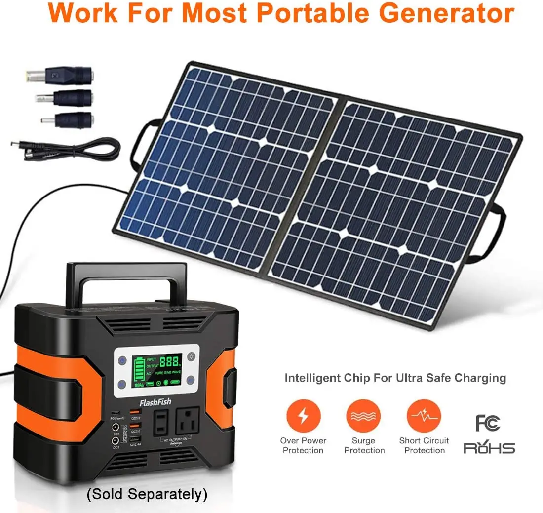 Portable Solar Energy Generator Systems High Capacity Emergency Outdoor Camping Power Banks Station