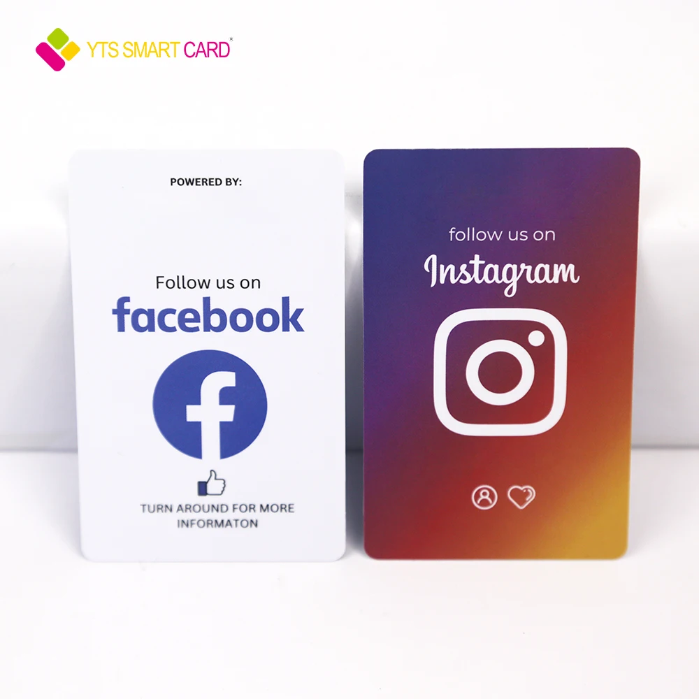 YTS custom printing Programmable QR Code Social Media Plastic  pay  review nfc stand google play gift card