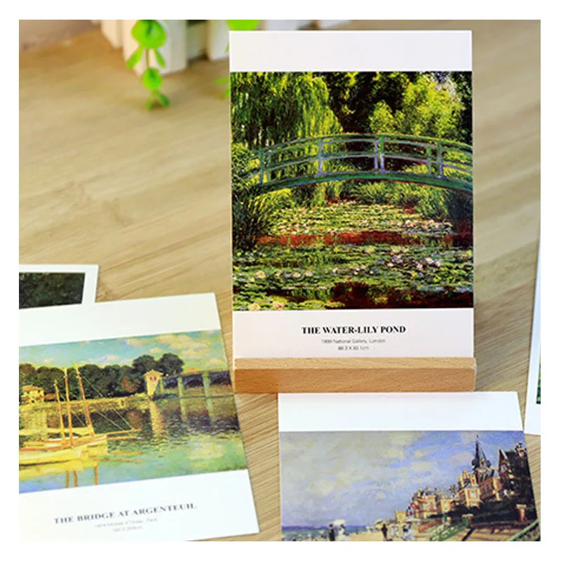 Factory Wholesale Creative Artist Blank Blessing Monet Art Prints Postcards Boxed