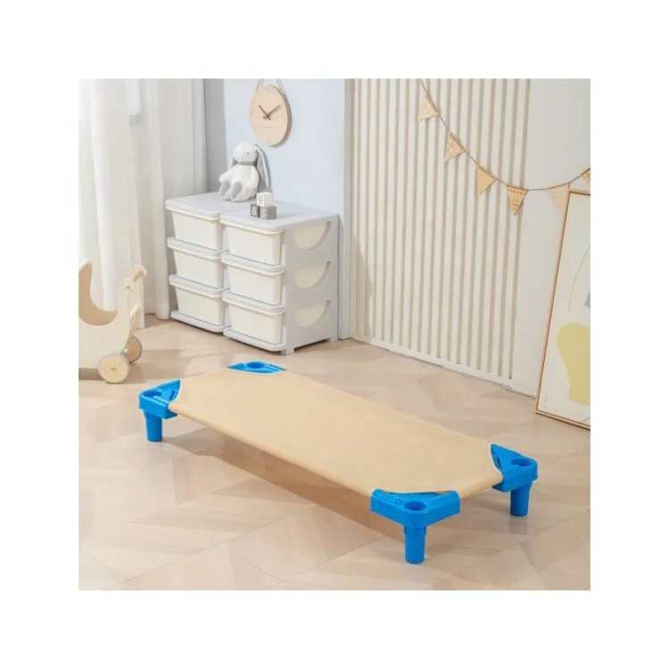 Kids Single Bed For Kindergarten Preschool Daycare Nursery Creche Resting Bed Stackable Space Saving Cot