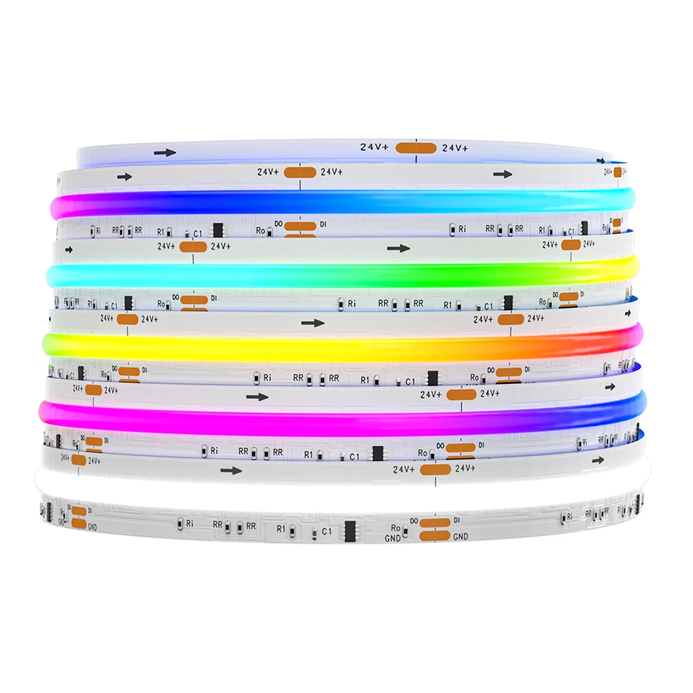 FCOB SPI RGBW WS2814 IC Pixel COB Addressable LED Light DC24V 896 LEDs Uniform Chasing Color RGBW Flexible Digital Led Strip
