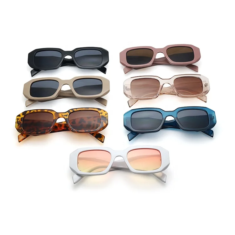 Custom Designer Square Small Sunglasses Rectangle Men Women PC Frame Shades Sun Glasses Sunglasses