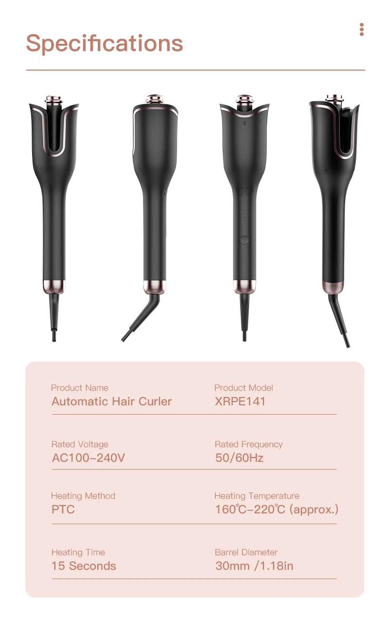 High Performance Pro Ceramic Hair Curl Rollers Automatic Hair Curler Irons Magic 4 Gears Adjustable Temperature Hair Curling