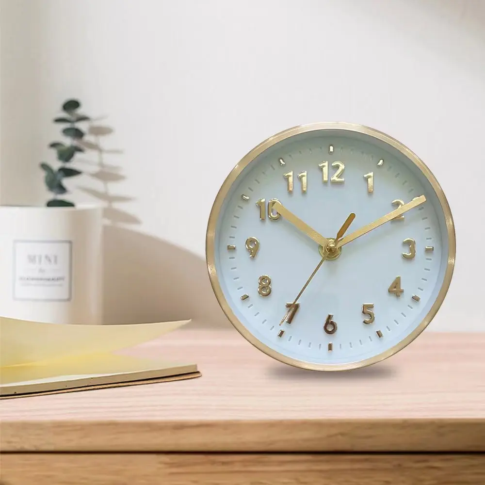 Modern design Aluminium material with calendar glass desk and table clock for home decoration