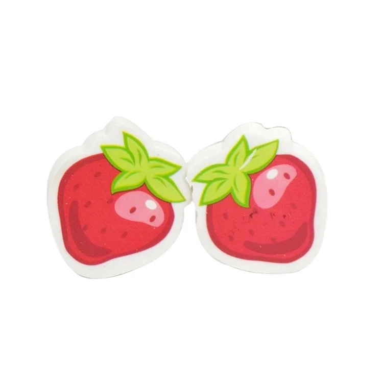 Fruit shape mini dry novelty eraser custom pencil top eraser