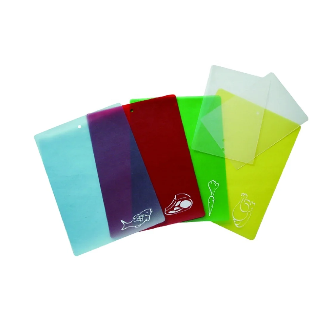 kitchen Plastic thin cutting mat with function marks, 4pcs/set