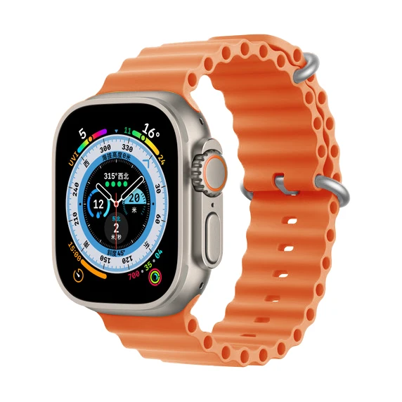 2022 new arrival ocean watch band for apple watch ultra 49mm silicone strap for iwatch 8/7/6/5/4/3/SE series