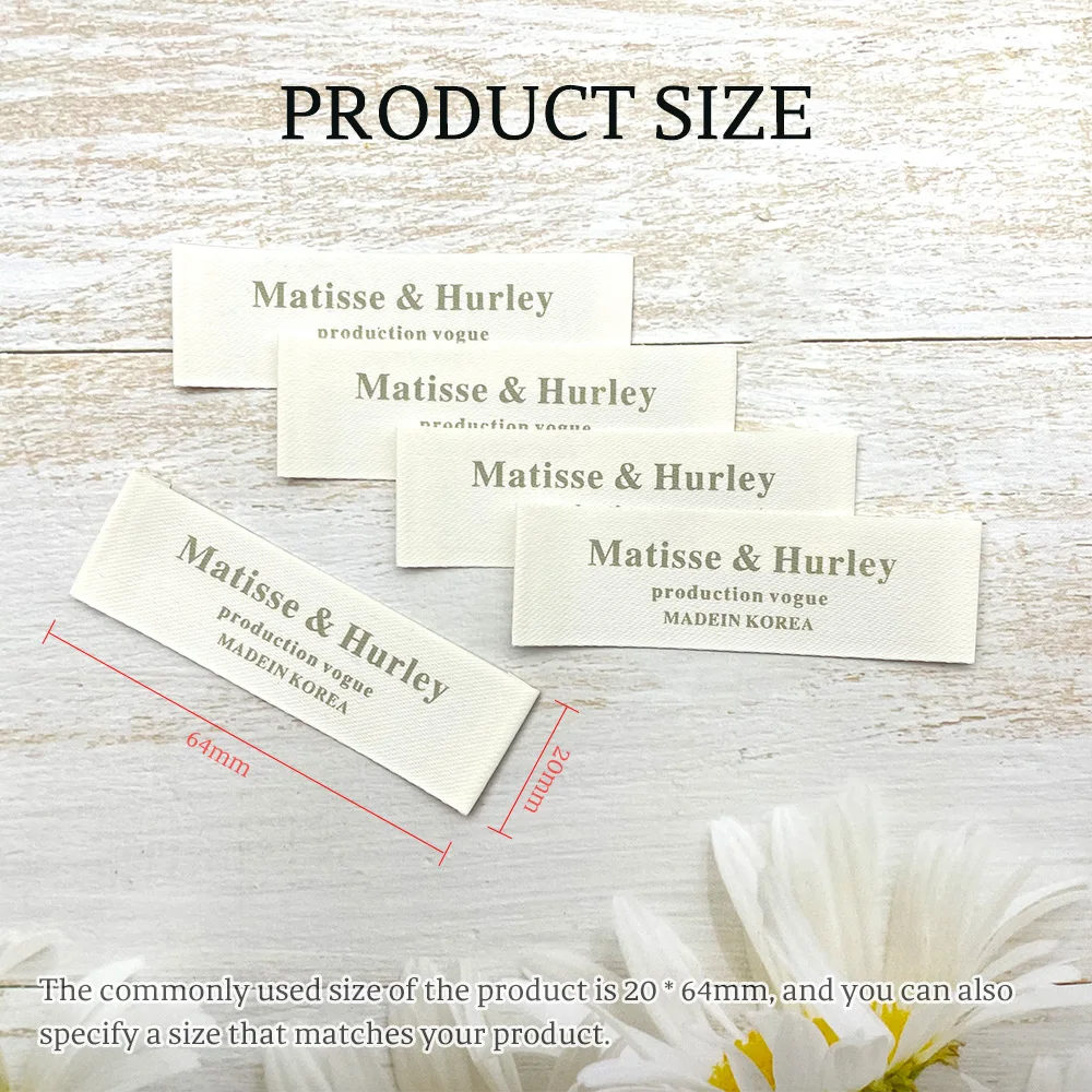 Factory Wholesale White Color No Logo Central Fold Woven Size Standard Labels Tags for Garment
